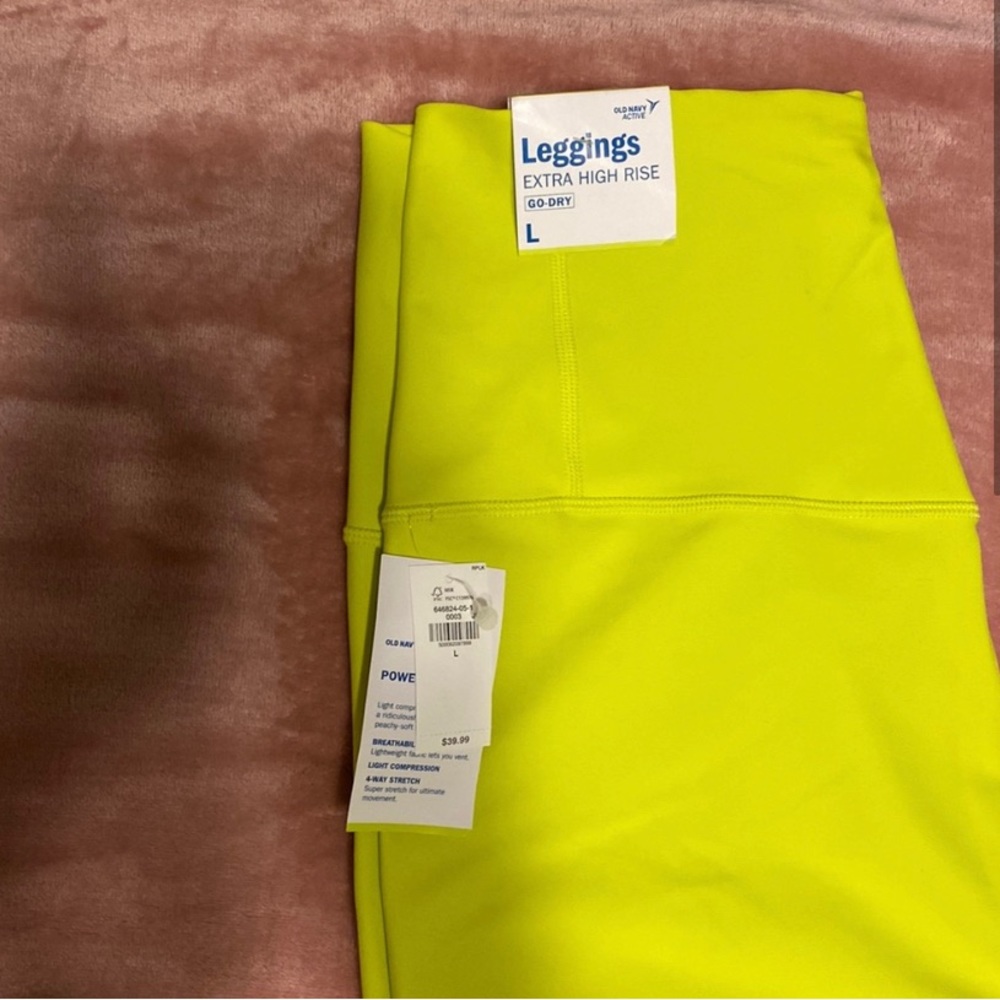 Neon Yellow Old Navy Leggings 7/8